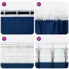 Rideaux 2 pcs Bleu foncé 260 x 140 cm Polyester 