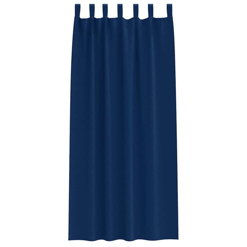 Rideaux 2 pcs Bleu foncé 245 x 140 cm Polyester 