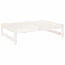Repose-pied de jardin 120x80 cm blanc bois de pin massif 