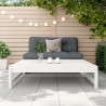 Repose-pied de jardin 120x80 cm blanc bois de pin massif 