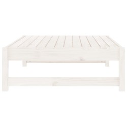 Repose-pied de jardin 120x80 cm blanc bois de pin massif 