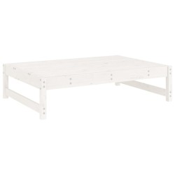 Repose-pied de jardin 120x80 cm blanc bois de pin massif 