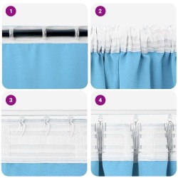 Rideaux 2 pcs Bleu clair 260 x 140 cm Polyester 
