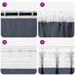 Rideaux 2 pcs Anthracite 260 x 140 cm Polyester 