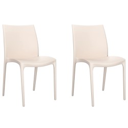 Chaises de jardin lot de 2 crème 50x46x80 cm polypropylène 