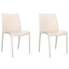 Chaises de jardin lot de 2 crème 50x46x80 cm polypropylène 