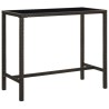 Table de bar de jardin Marron 130x60x110cm Résine tressée verre 