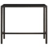 Table de bar de jardin Marron 130x60x110cm Résine tressée verre 