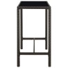 Table de bar de jardin Marron 130x60x110cm Résine tressée verre 
