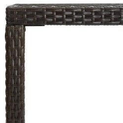 Table de bar de jardin Marron 130x60x110cm Résine tressée verre 