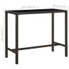 Table de bar de jardin Marron 130x60x110cm Résine tressée verre 