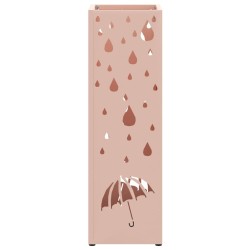 Porte-parapluie Rose Métal Moyen Détails Décoratifs 