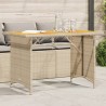 Table de jardin avec dessus en bois noir 110x68x70 cm rotin 