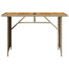 Table de jardin avec dessus en bois noir 110x68x70 cm rotin 