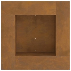Foyer Carré 60x60x30 cm en Acier Résistant aux Intempéries 