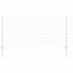 Euro Fence avec 10 poteaux Argent 1x10 m Acier 