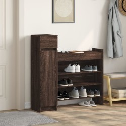 Armoire à chaussures chêne marron bois d’ingénierie 