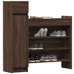 Armoire à chaussures chêne marron bois d’ingénierie 