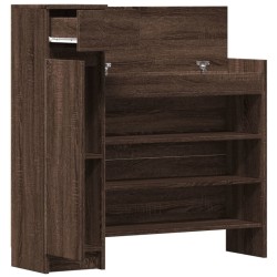 Armoire à chaussures chêne marron bois d’ingénierie 