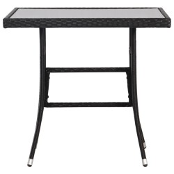 Table de jardin Noir 80x80x74 cm Résine tressée 