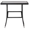 Table de jardin Noir 80x80x74 cm Résine tressée 