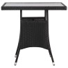 Table de jardin Noir 80x80x74 cm Résine tressée 