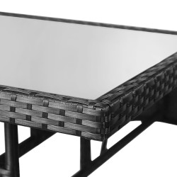 Table de jardin Noir 80x80x74 cm Résine tressée 