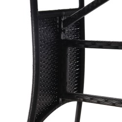Table de jardin Noir 80x80x74 cm Résine tressée 