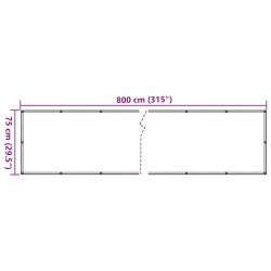 Écran d'intimité de balcon aspect de plante vert 800x75 cm PVC 