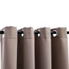 Rideaux occultants avec anneaux en métal 2 pcs Taupe 140x225 cm 