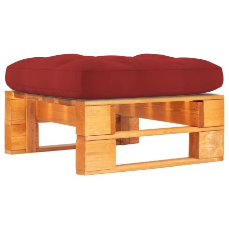 Pouf palette de jardin marron miel bois de pin imprégné 