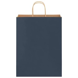 Sacs en papier 250 pcs avec poignées bleu 32x12x42 cm 