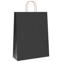 Sacs en papier 250 pcs avec poignées noir 32x12x42 cm 