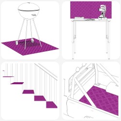 Plaques à motifs en aluminium 4 pcs Antidérapantes 60x30 cm 