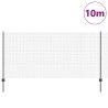 Clôture en grille soudée avec 10 poteaux U gris 1.2x10 m en acier 