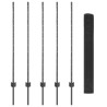 Clôture en grille soudée avec 10 poteaux U gris 1.2x10 m en acier 