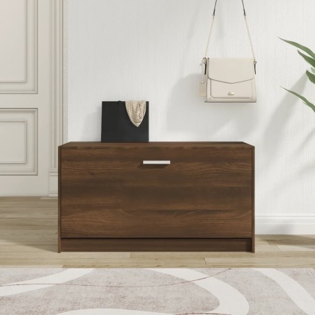 Banc à chaussures Chêne marron 80x24x45 cm Bois d'ingénierie 