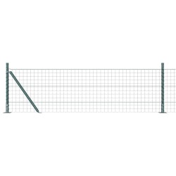 Clôture Euro avec 7 poteaux flasqués 0,6x10 m en acier galvanisé 