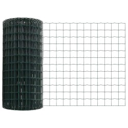 Clôture Euro avec 7 poteaux flasqués 0,6x10 m en acier galvanisé 