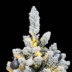 Sapin de Noël artificiel articulé 150 LED et boules 120 cm 