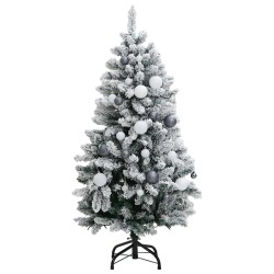 Sapin de Noël artificiel articulé 150 LED et boules 120 cm 