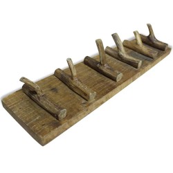 Porte-manteau bois de récupération mélangé 60x15 cm 