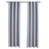 Rideaux occultants avec anneaux en métal 2 pcs Gris 140x245 cm 