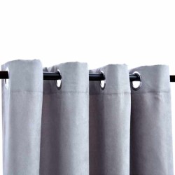 Rideaux occultants avec anneaux en métal 2 pcs Gris 140x245 cm 