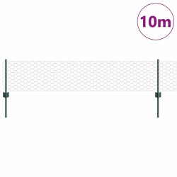 Poteaux de Clôture 5 pcs U-Channel Vert 40 cm Acier 