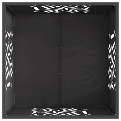 Foyer Carré Noir 60x60x40 cm Acier 