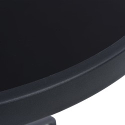 Table de jardin Noir 80 cm Acier et verre 