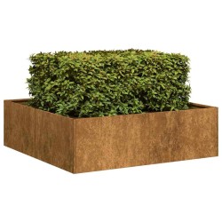 Jardinière rouillé 100x100x30 cm acier inoxydable 