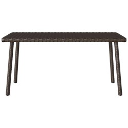 Table basse de jardin rectangulaire marron 40x40x37 cm rotin 