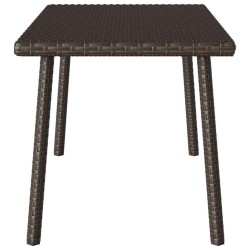Table basse de jardin rectangulaire marron 40x40x37 cm rotin 